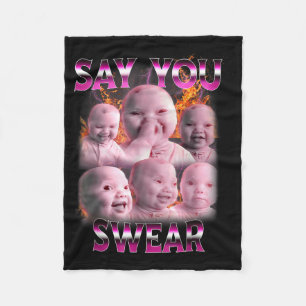 Ai Baby Meme Rolig Skrattar Säger Du Svär Retro Ba Fleecefilt