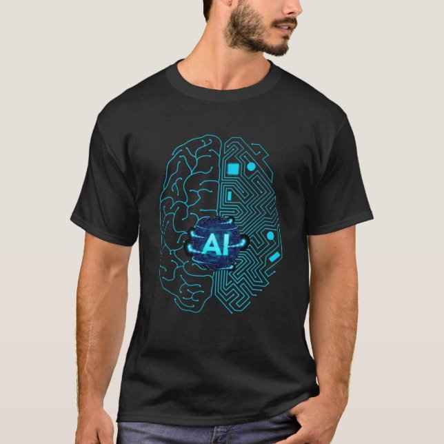 AI Brain Blueprint Artificial Intelligence och Fut T Shirt (Framsida)