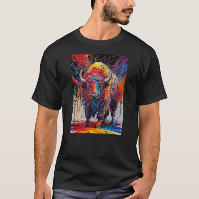 AI Buffalo Art T Shirt (Framsida)