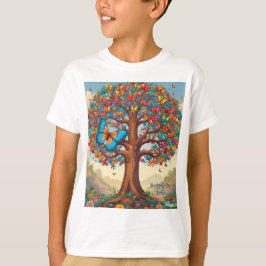 AI Butterfly Träd Kids T-Shirt