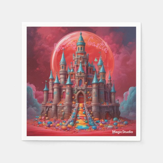 AI Candy Castle Napkins Pappersservett (Framsidan)