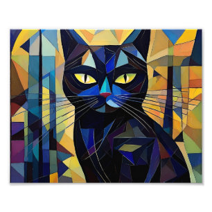 AI Cubism Cat Fototryck