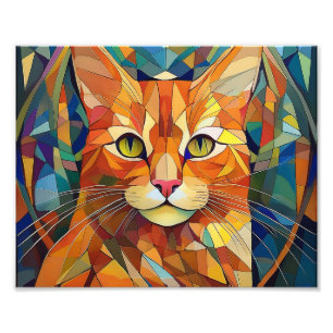 AI Cubism Cat Fototryck