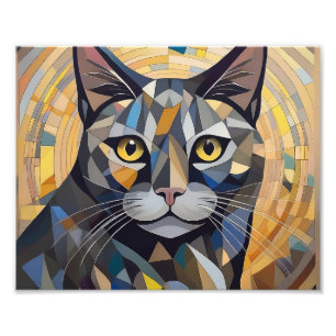 AI Cubism Cat Fototryck