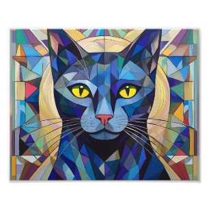 AI Cubism Cat Fototryck