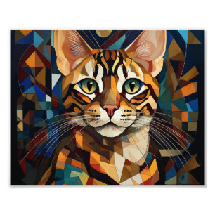 AI Cubism Cat Fototryck