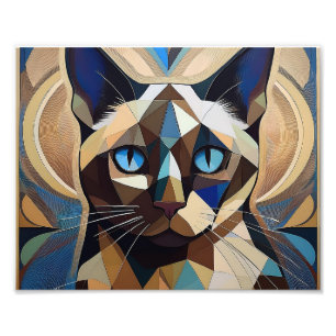 AI Cubism Cat Fototryck