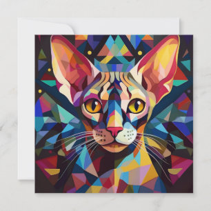 AI Cubism Cat Julkort