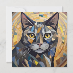 AI Cubism Cat Julkort
