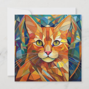 AI Cubism Cat Julkort