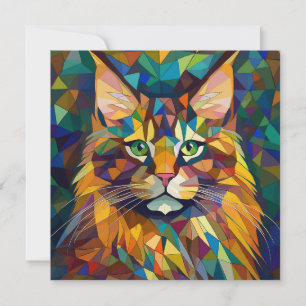 AI Cubism Cat Julkort