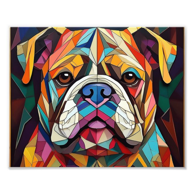 AI Cubism Hund Fototryck (Framsidan)