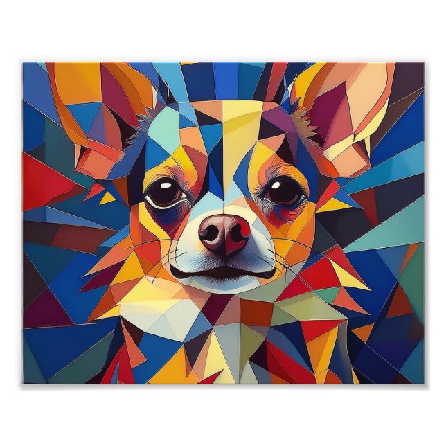 AI Cubism Hund Fototryck (Framsidan)