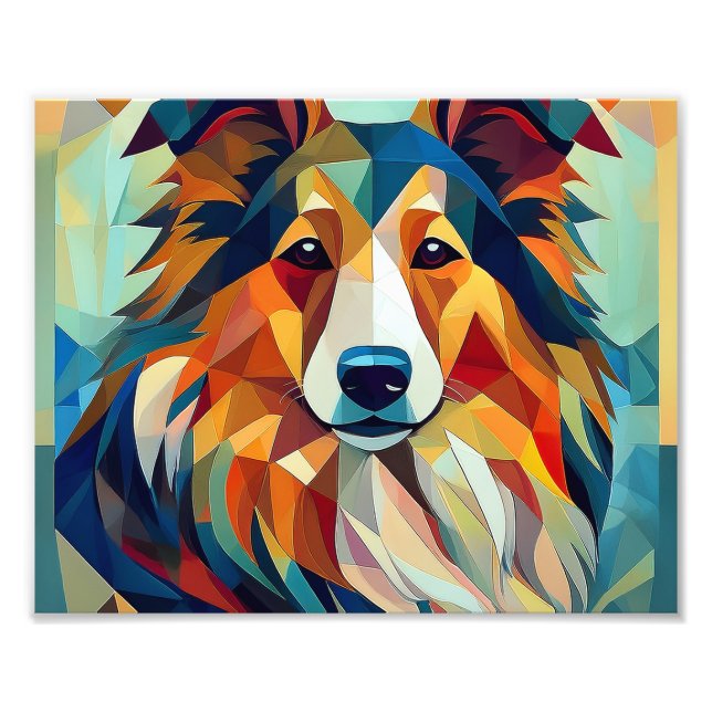 AI Cubism Hund Fototryck (Framsidan)