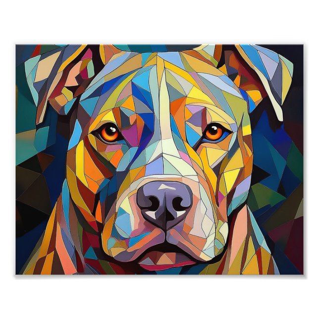 AI Cubism Hund Fototryck (Framsidan)