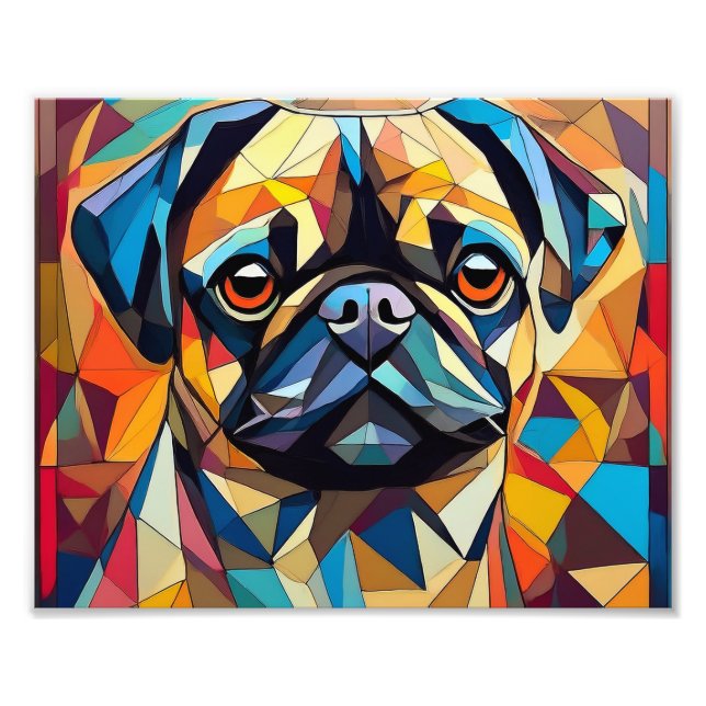 AI Cubism Hund Fototryck (Framsidan)