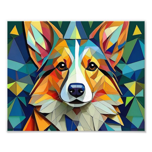 AI Cubism Hund Fototryck (Framsidan)