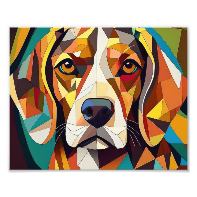 AI Cubism Hund Fototryck (Framsidan)