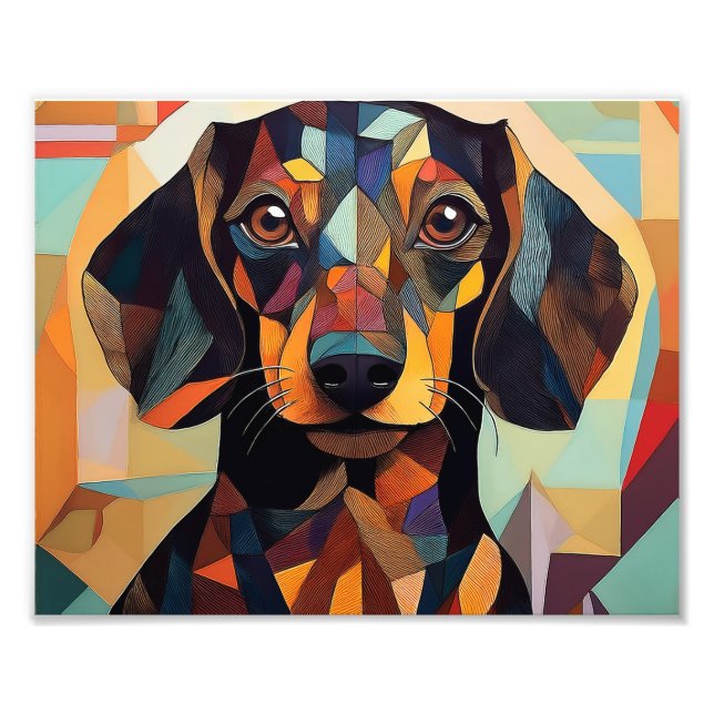 AI Cubism Hund Fototryck (Framsidan)