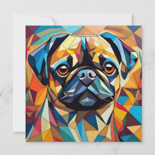 AI Cubism Hund Julkort