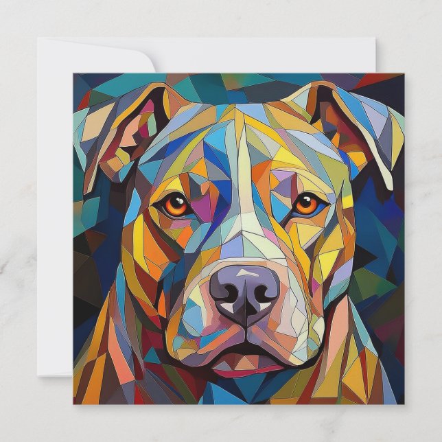 AI Cubism Hund Julkort (Framsida)
