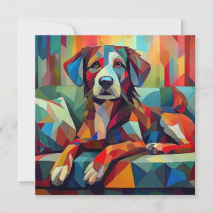 AI Cubism Hund Julkort