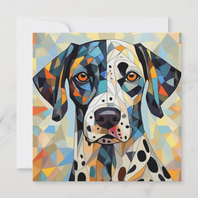 AI Cubism Hund Julkort (Framsida)