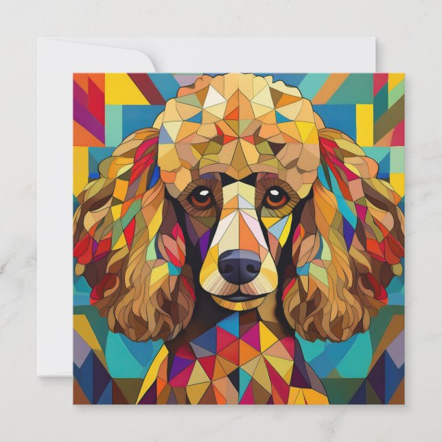 AI Cubism Hund Julkort (Framsida)
