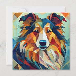 AI Cubism Hund Julkort