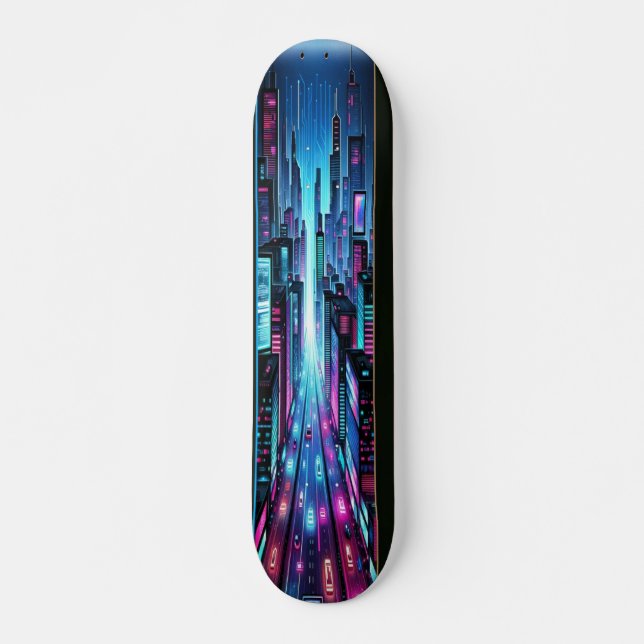 AI Cyber City Mini Skateboard Bräda 18,5 Cm (Framsida)