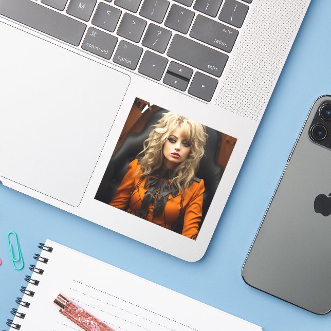 Ai Dam Klistermärken (Laptop med iPhone)