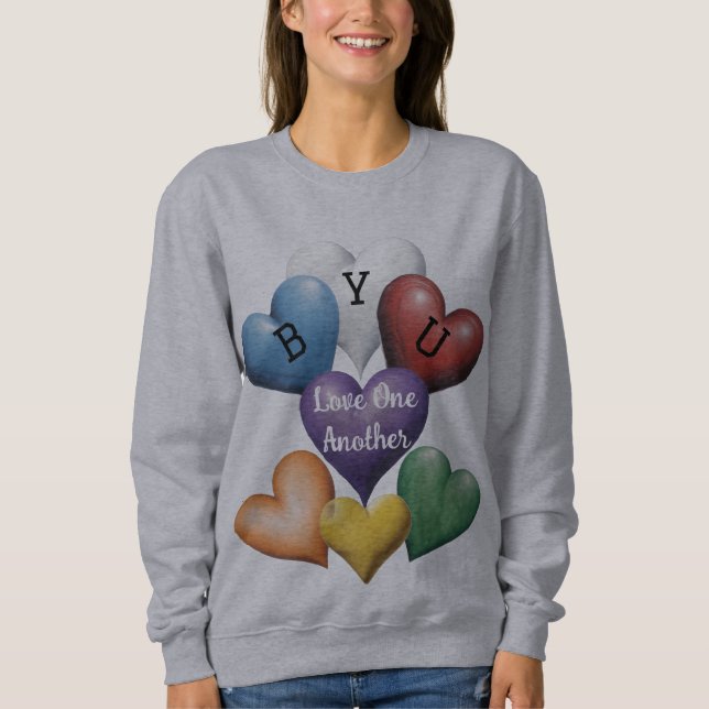 AI Din Skolnamn Älska Varandra T-Shirt (Framsida)