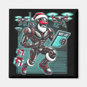 AI Driftsatte Santa Robot med Drones och jul L Magnet