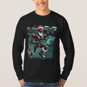 AI Driftsatte Santa Robot med Drones och jul L T Shirt