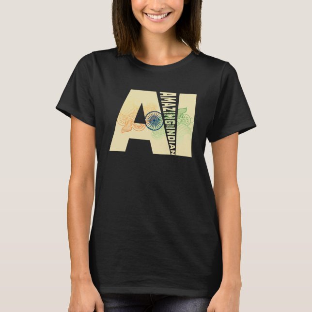 AI Fantastisk Smart Indian Think Artificial Intell T Shirt (Framsida)