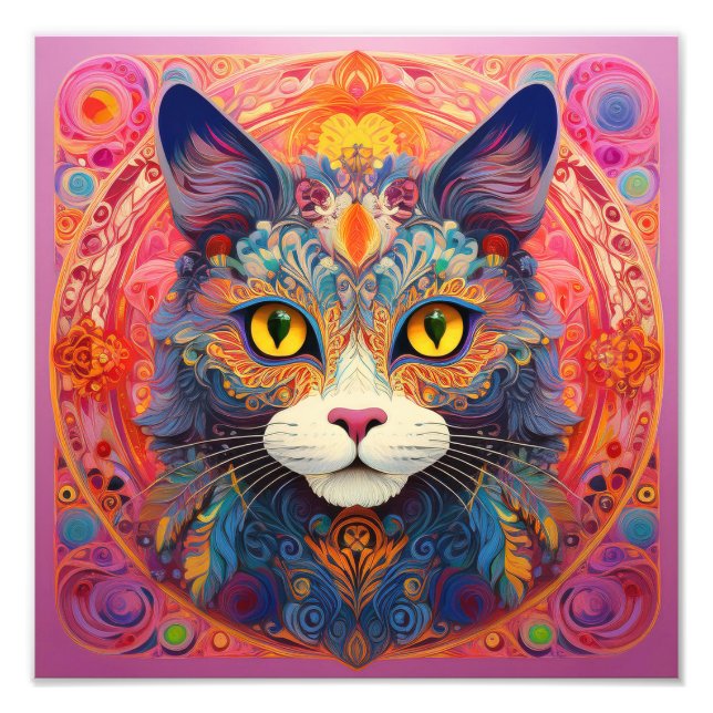 AI Flower Cat Fototryck (Framsidan)