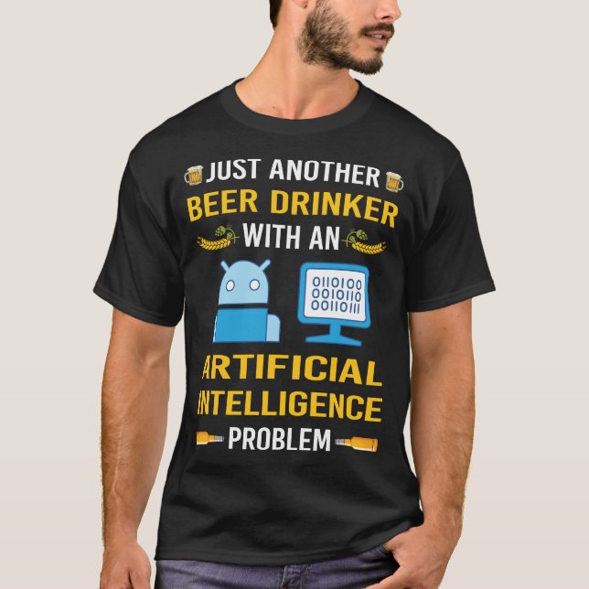AI för artificiell intelligens för öl-drinker T Shirt (Framsida)