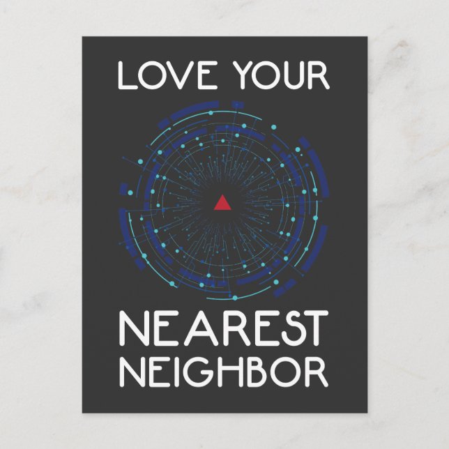 AI för maskin Learning Nearest grannes algoritm Vykort (Framsida)