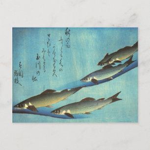 Ai (Forell) - Hiroshiges japanska fisktryck i färg Vykort