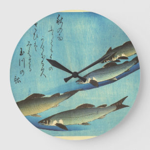 Ai (forell) - Hiroshiges japanskt fisktryck Stor Klocka
