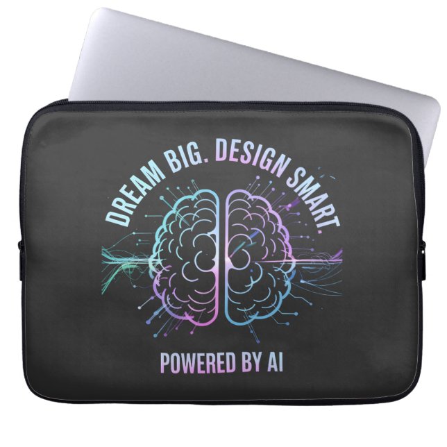 AI Futuristiska Laptop sleeve - Dream Big Design (Framsidan)