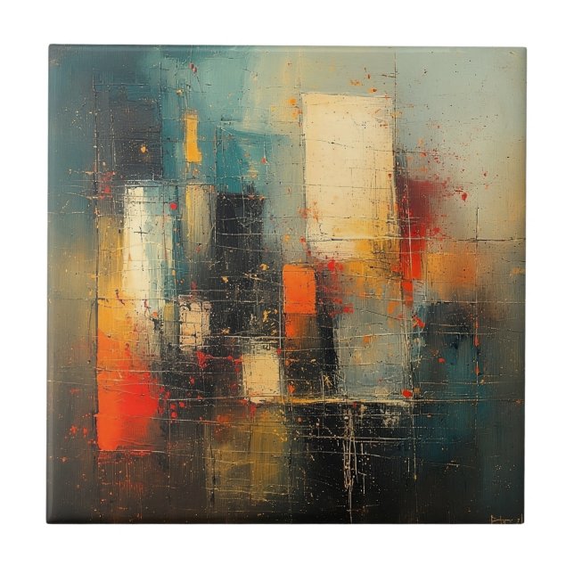 Ai generated abstract and resilient city kakelplatta (Framsidan)