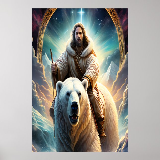 (AI Generated) Jesus på en polar Poster (Framsidan)