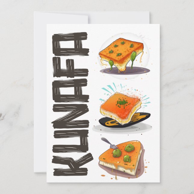 AI Generated Knafeh Kunafa Kunafeh- ك ن ا ف ة Inbjudningar (Framsida)