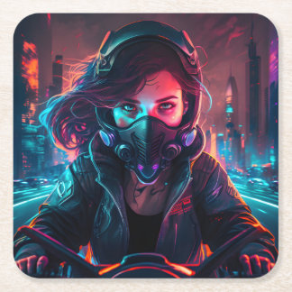 AI generated motorcycle art #1 Underlägg Papper Kvadrat