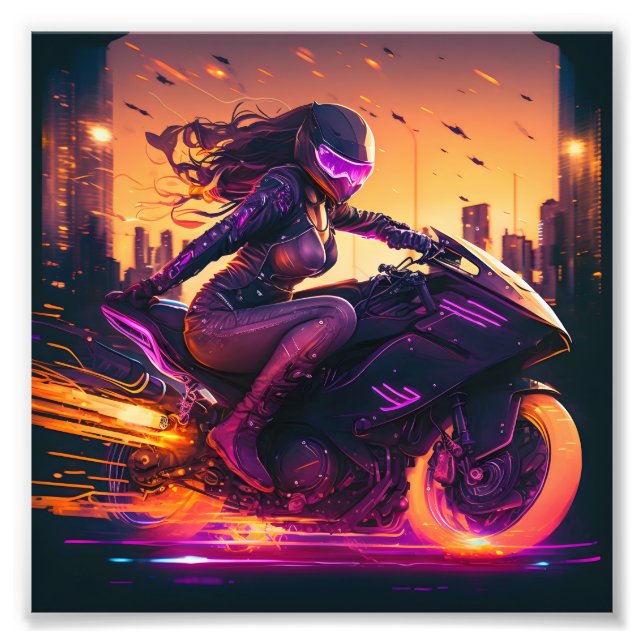 AI generated motorcycle art #3 Fototryck (Framsidan)