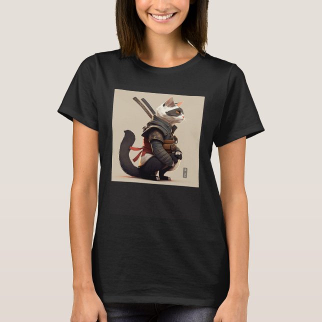 AI Generated Shinobi Cat T Shirt (Framsida)