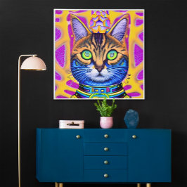 AI-genererad Artsy Mystical Andlig Cat Poster