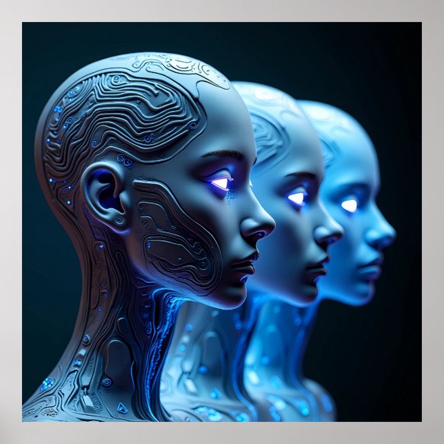 AI-genererad cyberpunk Art - Fet och Futuristiska! Poster (Framsidan)