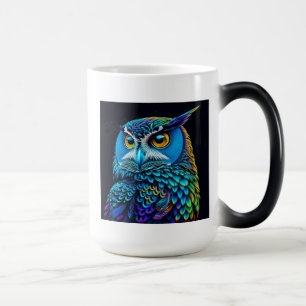 Ai genererad färgfull Uggla Magisk Mugg